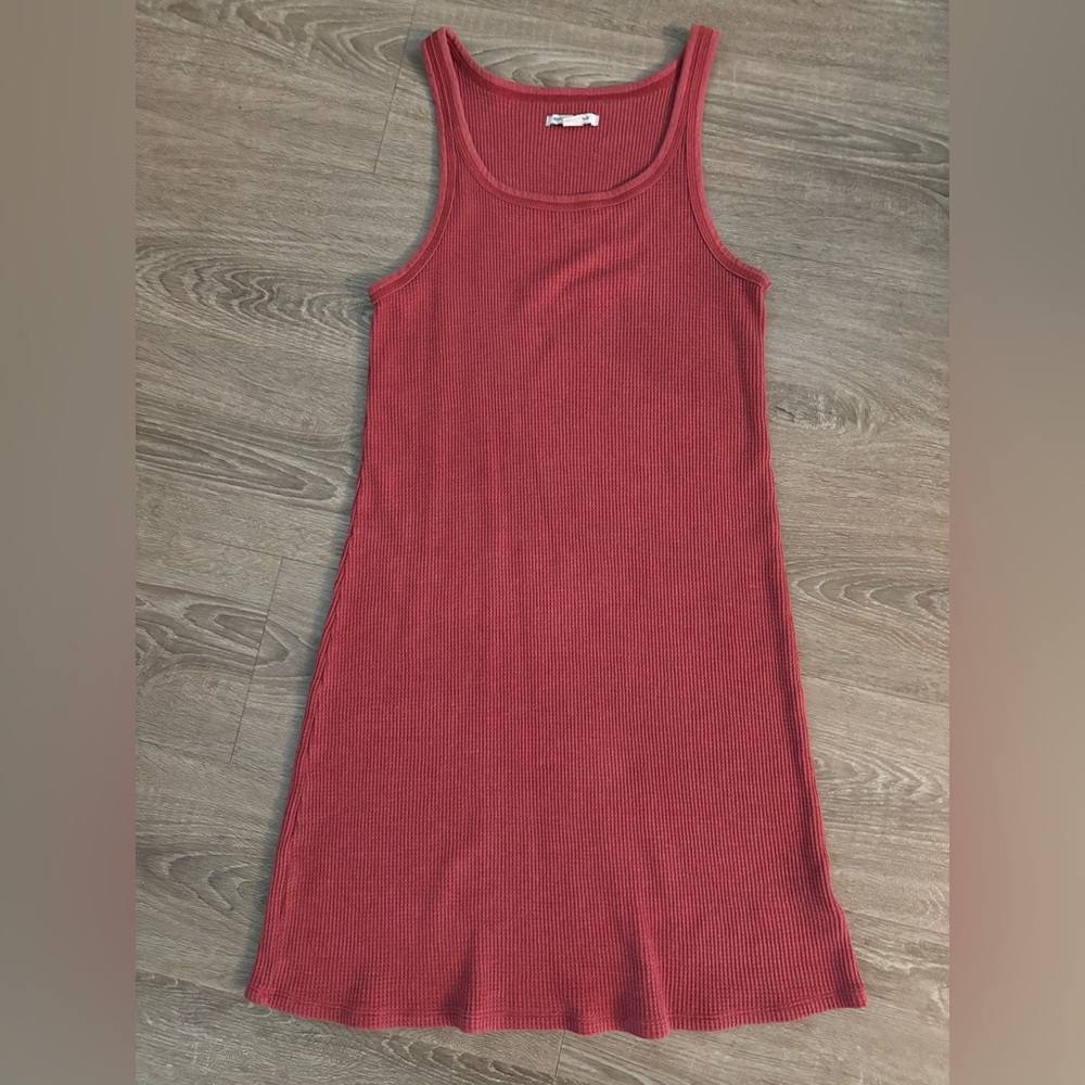 Coral Burnt Orange T Shirt Tank Top Dress Waffle Weave Sz S American Eagle